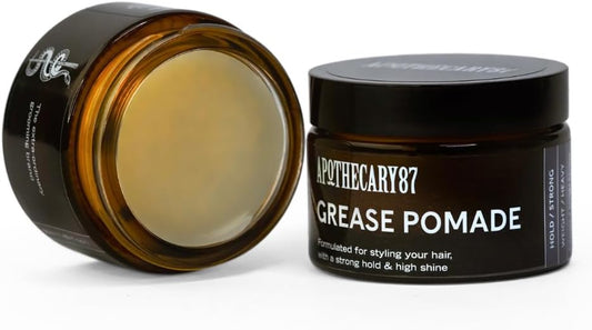 Apothecary 87 Grease Pomade | Premium Formulation | High Shine Finish, Strong Hold, Heavy Weight | All Hair Types | Hair Wax | 50Ml