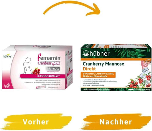 Hübner Cranberry Mannose Direct, 15 Sticks, 180 G (12)