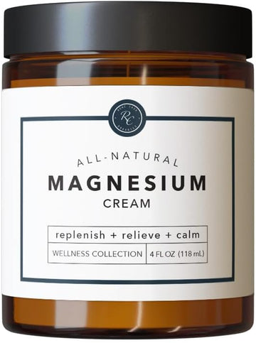 Rowe Casa Organics Natural Magnesium Cream With Raw Shea Butter And Pure Essential Oils – Topical Magnesium Lotion For Sleep, Muscles, And Relaxation – 4 Fl Oz
