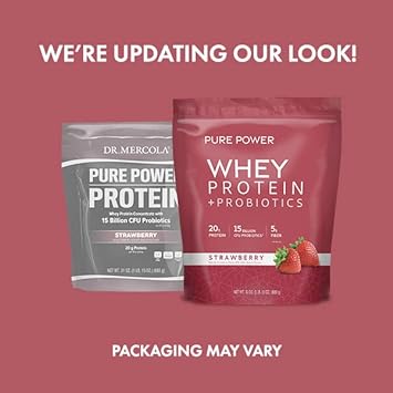 Dr. Mercola Pure Power Whey Gusset, Strawberry, 22 Servings (1 lb 15 o