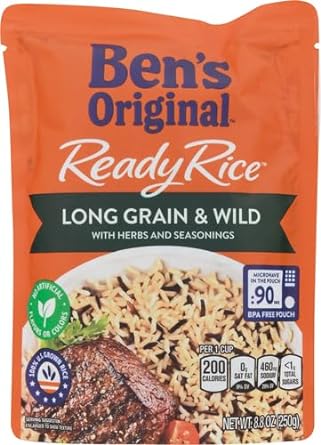 Ben'S Original Ready Rice Long Grain And Wild Flavored Rice, Easy Dinner Side, 8.8 Oz Pouch (Pack Of 12)