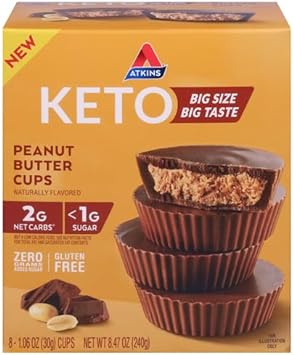 Peanut Butter Cups, 8 Cups, 1.06 Oz (30 G) Each, Atkins