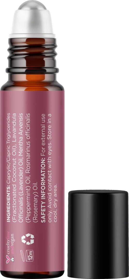 Headache Essential Oil Roll On - Clarify Essential Oil Blend Headache Roll On With Aromatherapy Oils - Peppermint Rosemary And Lavender Roll On Essential Oils For Skin Use Relaxation And Self Care