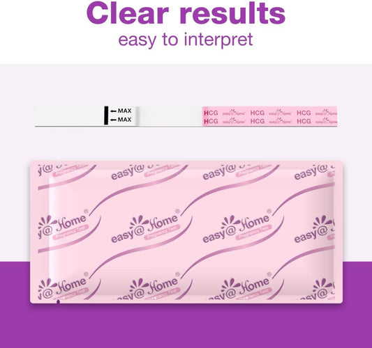 Easy@Home 40 Pregnancy Test Strips With 40 Large Urine Cups - Accurate And Clear Detection For Early Pregnancy | Package May Vary