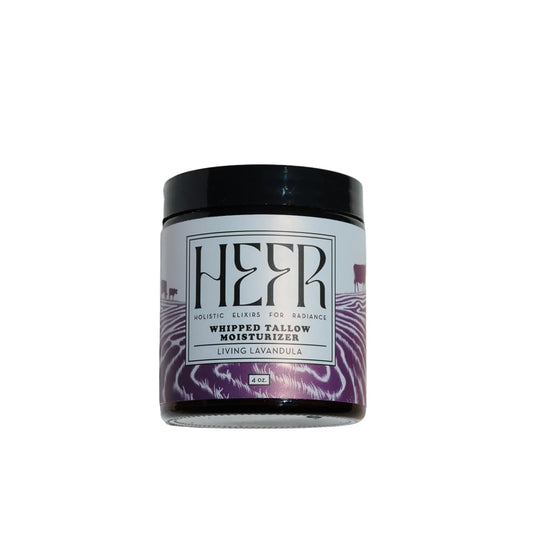 100% Grass Fed Beef Tallow For Skin Care, All-Natural Face And Body Whipped Beef Tallow Moisturizer, Organic Beef Tallow Moisturizer For Skin, Face And Body Lotion - (Living Lavandula) 2 Oz