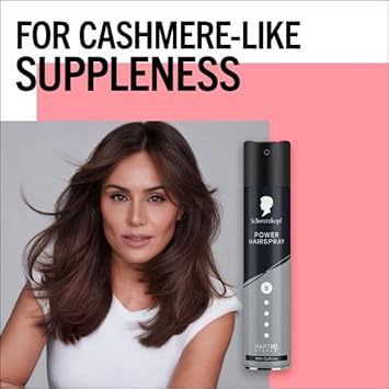 Schwarzkopf Hairspray Power 250Ml, With Caffeine, Hold Level 5 Hair Styling, Hairspray For All Hair Types,Long-Lasting Power Hold, Vegan Formula