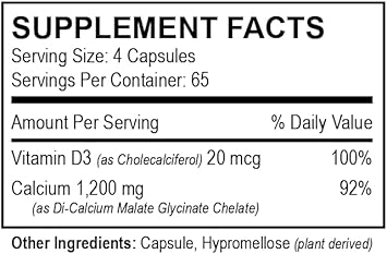 300 Mg, Calcium Malate Chelate 'Plus' Vitamin D3 Support - 260 Count