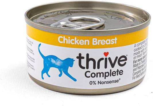 Thrive Wet Cat Food Beef With Vegetables Complete For Adult & Senior Cats Nutritious Gourmet Quality Cat Food Tins. Hypoallergenic 75G 6Pk