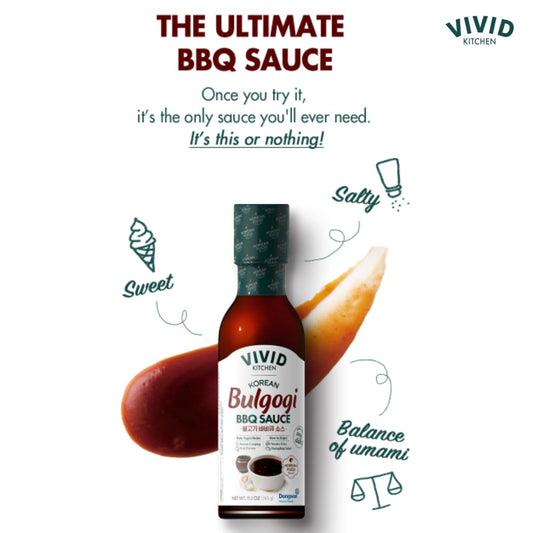 Vivid Kitchen Bulgogi Sauce - Korean Fusion Marinade & Dipping Sauce - 8.6 Oz Bottle - Authentic Sweet & Savory Flavor - No Msg Or Preservatives - Ideal For Grilling, Stir-Fry, Toppings & More
