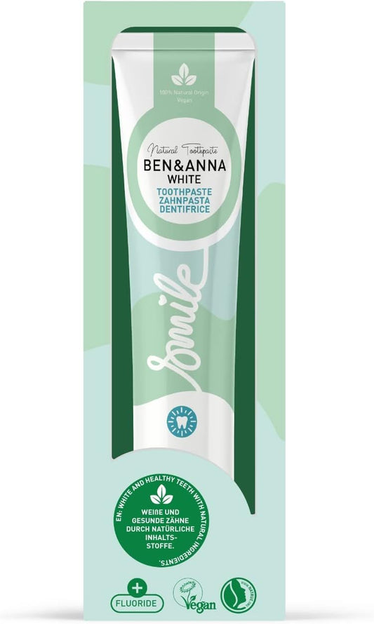 Ben & Anna Natural White With Fluoride Toothpaste Tube 75Ml