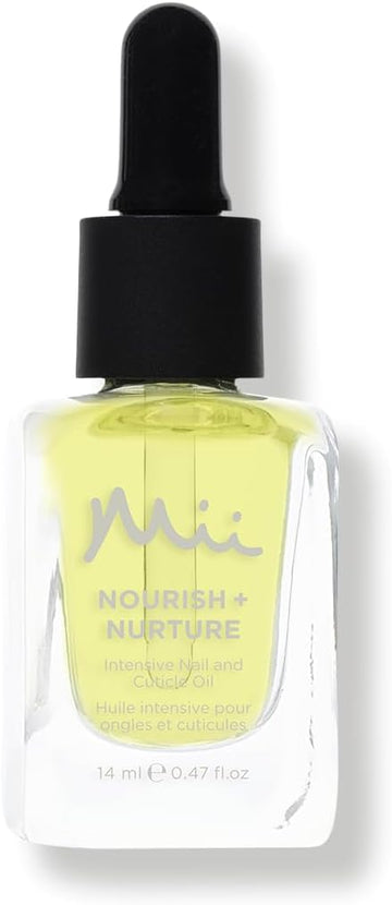 Mii Cosmetics Nourish + Nurture Cuticle Oil, Deeply Hydrating, Fast Absorbing, Nail Repair Treatment, Infused With Sweet Almond & Lemon Oil, Plus Vitamins E, 14Ml