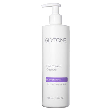 Glytone Mild Cream Cleanser | Exfoliate & Moisturize With 3.4 Free Acid Value Glycolic Acid & Glycerin | Face Wash For Women Removes Makeup & Oil | Face Cleanser For Dry Skin | 13.5 Fl Oz