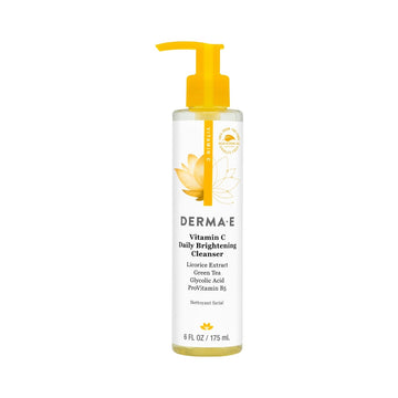 Derma E Vitamin C Cleanser - Daily Brightening Cleanser – Hydrating Face Wash To Even Out Skin Tone – Moisturizing Face Cleanser For A Radiant Glow, 6 Fl Oz