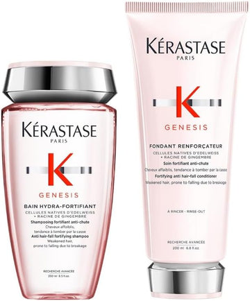 Kérastase Genesis Shampoo And Conditioner Set, Routine To Maintain Weakened Hair Prone To Breakage, Contains Anti-Hair-Fall Fortifying Shampoo And Conditioner, Duo Set