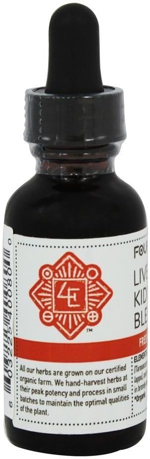 Liver Kidney Blend Herbal Tincture Four Elements Organic Herbals 1 Oz Liquid