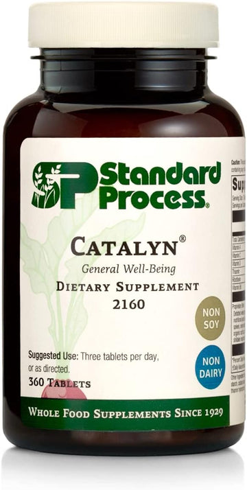 Standard Process Catalyn - Whole Food Foundational Support For General Wellbeing With Vitamin D, Vitamin C, Vitamin A, Thiamine, Riboflavin, Vitamin B6, Magnesium Citrate, And More - 360 Tablets