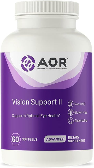 Aor, Vision Support Ii, Natural Supplement To Support Eye Health, With Lutein And Zeaxanthin, Gluten Free, 60 Softgels (30 Servings)