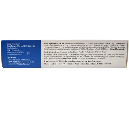 Medinatura Traumeel Ointment Topical Pain Relief For Muscle Back Injury Or Exercise Related Pain & Soreness Arnica + 13 Active Ingredients - Made In Germany - 3.53 Oz