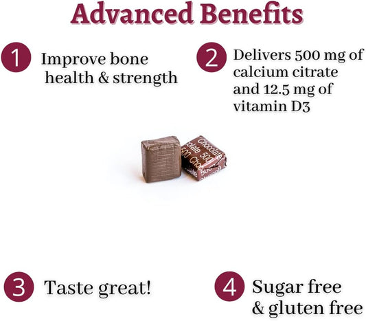 Bariatric Advantage Calcium Citrate Chewy Bites 500Mg With Vitamin D3 For Bariatric Surgery Patients Including Gastric Bypass And Sleeve Gastrectomy, Sugar Free - Assorted Sweet Flavor, 90 Count