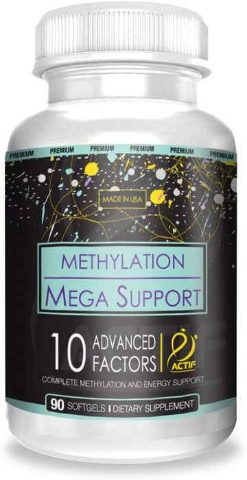 Actif Methylation Mega Support With 10 Advanced Factors And Organic Folate β 100% Natural, Non-Gmo, 90 Count, Sterile 4 Oz