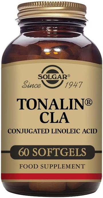 Solgar Tonalin CLA Softgels - Pack of 60 - Omega-6 Essential Fatty Acids - Derived from Safflower Seed Oil - Free from Sugar, Salt and Starch