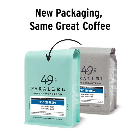 49Th Parallel Coffee Roasters – Epic Espresso Whole Beans – Gourmet Light Roast Coffee, 12Oz