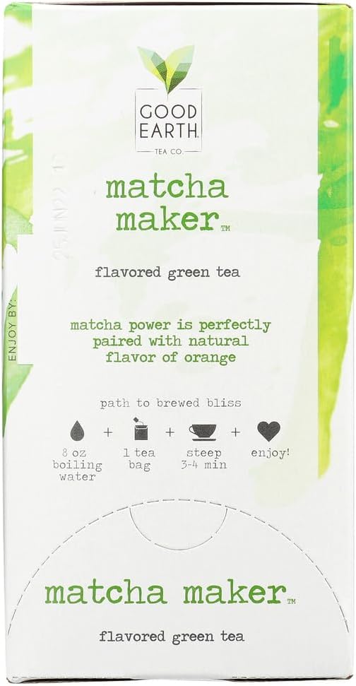 Good Earth Sweet & Spicy Matcha Flavored Green Tea 18 Tea Bags 1.37 Oz (Pack Of 1)