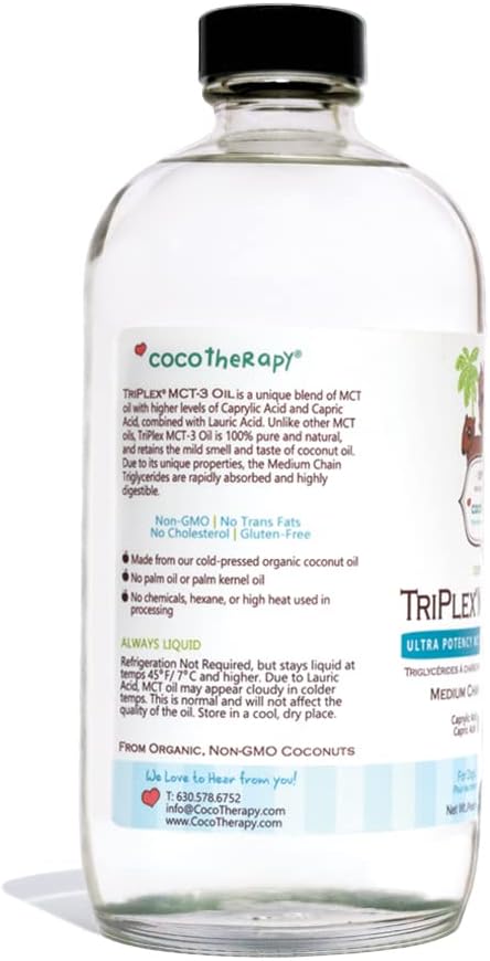 Cocotherapy Triplex Mct-3 Oil, Non-Gmo, 100% Pure And Natural, 16 Oz