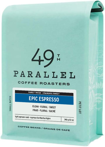 49Th Parallel Coffee Roasters – Epic Espresso Whole Beans – Gourmet Light Roast Coffee, 12Oz