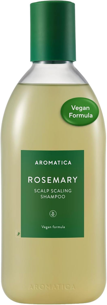 Aromatica Rosemary Scalp Scaling Shampoo - Thinning Hair Loss Natural Rosemary Essential Oil For Women - Vegan Hair Growth Biotin Korean Shampoo - Free From Sulfate, Silicone, And Paraben (400Ml)