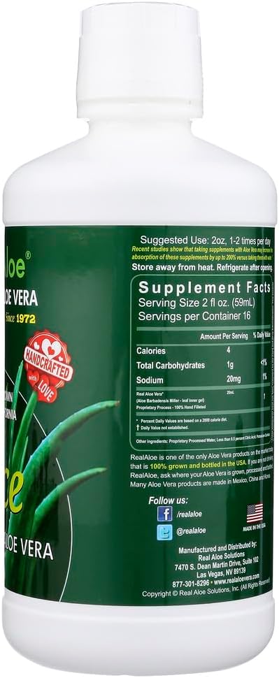 Real Aloe Real Aloe Vera Juice - 32 Oz : Grocery & Gourmet Food