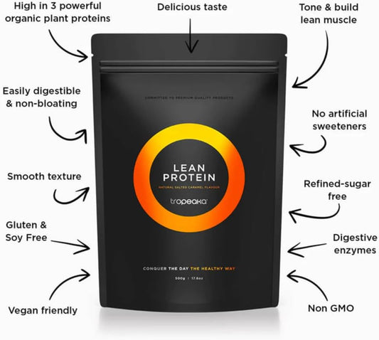 Tropeaka Plant Based Lean Protein Powder For Smoothies & Shakes - Vanilla - Vegan Protein For Men & Women, Gluten Free, Dairy Free, Non-Gmo, 17.6Oz (20 Servings)