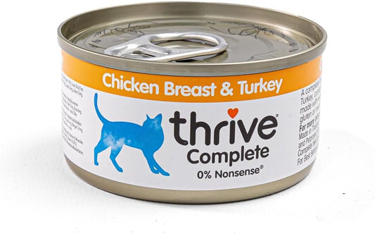 Thrive Cat Food Complete Chicken And Turkey, Pack Of 6, 75 G