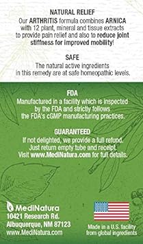 T-Relief Arthritis Arnica +12 Natural Medicines for Soreness Stiffness