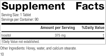 Standard Process Inositol - Whole Food Nervous System Supplements, Heart Health And Liver Support With Inositol Powder - Vegetarian, Gluten Free - 90 Tablets