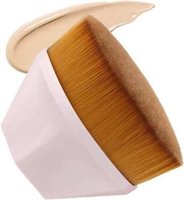 Kabuki Makeup Brush Professional Foundation Brush Flat Top For Liquid Foundation Cream Powder Makeup Soft Touch Synthetic Fiber Face Blending Makeup Brush(Pink Color+With Protective Case)