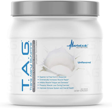 Metabolic Nutrition, Tag, Trans Alanyl Glutamine, 100% L-Glutamine Peptide Powder, Pre Intra Post Workout Supplement, 400 Grams (40 Servings) (Fruit Punch)