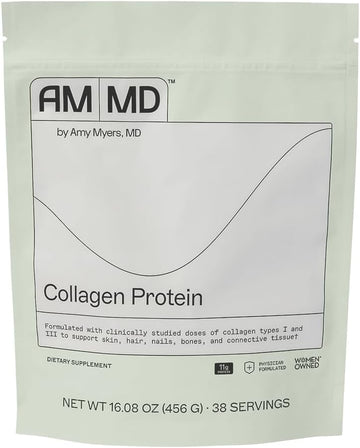 Amy Myers Md Grass Fed Collagen Peptides Powder Unflavored - Pure Hydrolyzed Collagen For Hair Skin And Nails - Bone & Joint Health - Non-Gmo, Gluten-Free, Paleo & Keto Friendly - No Taste 38 Servings