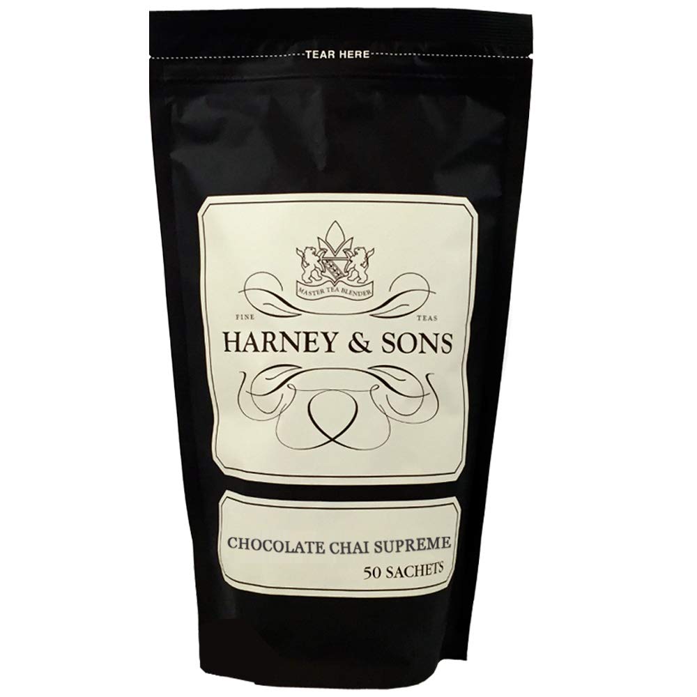 Harney & Sons Chai Supreme Tea Sachets In Bulk Bag, Chocoate 50 Count