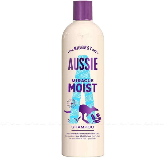 Aussie Miracle Moist Xl Shampoo And Hair Conditioner Set For Dry, Really Thirsty Hair With Macadamia Nut Oil, A 750 Ml Aussie Moist Shampoo And A 500 Ml Moist Hair Conditioner