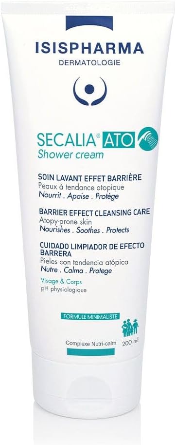 Isispharma Secalia Ato Shower Gel 200 Ml - Body Wash For Dry Skin With Atopic Tendency - Body Care Barrier Effect - Nourishes And Soothes Itching - Family Size Bodywash - Made In France