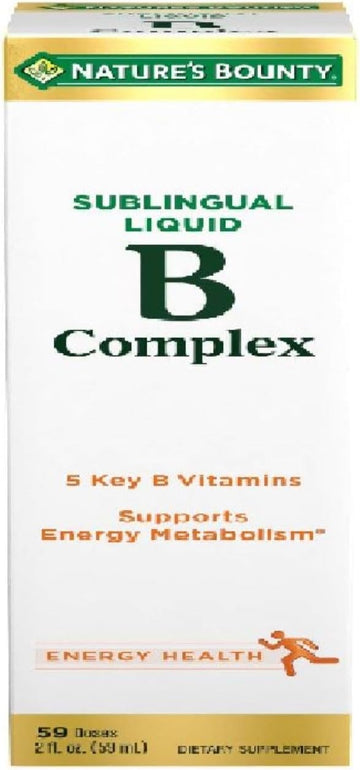 Nature’S Bounty Vitamin B Complex Liquid, B12 Vitamin 5000 Mcg, Nervous System Health & Cellular Energy Support, B Complex Vitamins For Women & Men, Vegetarian, 59 Servings, 2 Fl Oz