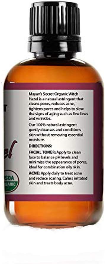 Usda Certified Organic Witch Hazel Toner By Mayan'S Secret Facial Toner