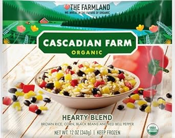 Cascadian Farm Organic Frozen Hearty Blend With Brown Rice, Corn, Black Beans And Red Bell Pepper, 12 Oz