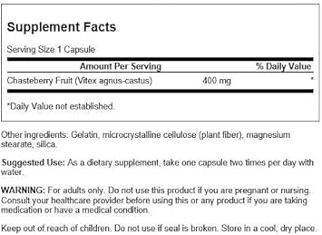 Swanson Chasteberry Fruit - Herbal Supplement Promoting Women'S Health & Menopausal & Menstrual Support - May Support Balance & Skin Health - (120 Capsules, 400Mg Each) 3 Pack