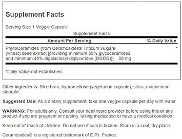 Swanson Advanced Phytoceramides 30 Milligrams 30 Veg Capsules