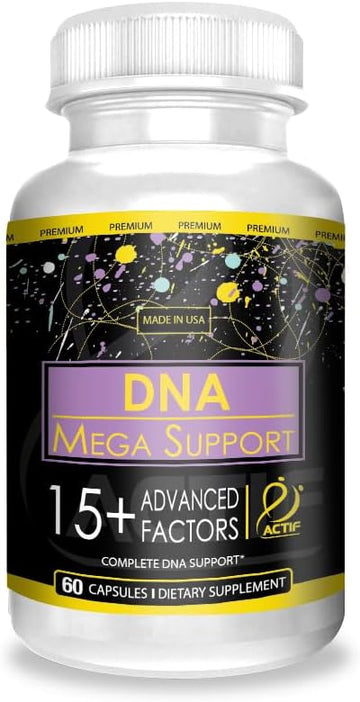 Actif Dna Mega Support With 15+ Advanced Factors - Non-Gmo, Fast-Acting, Made In Usa, 60 Count