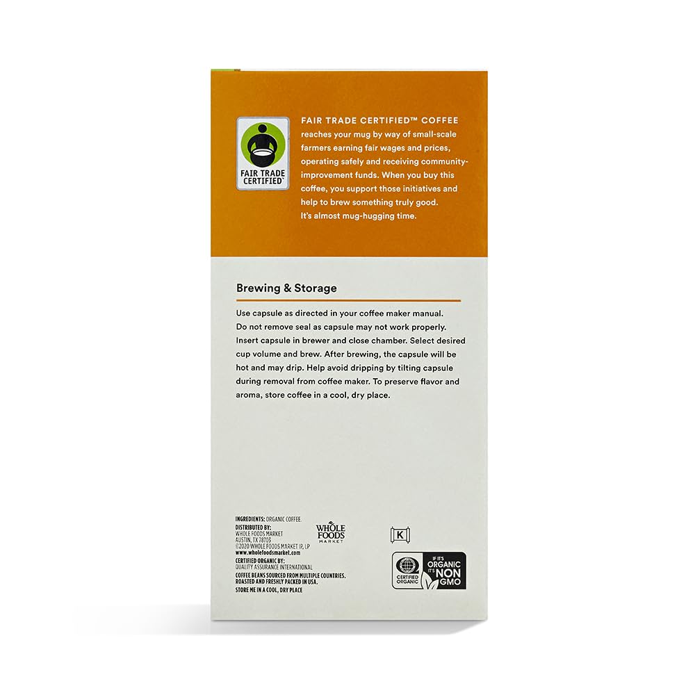 365 By Whole Foods Market, Organic Breakfast Blend Coffee Capsules, 0.39 Ounce (Pack Of 24)