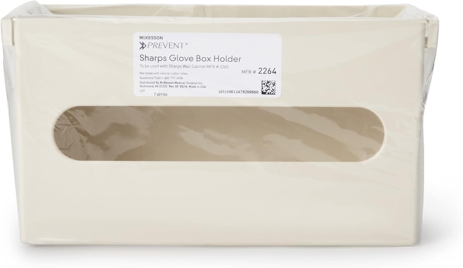 Mckesson Prevent Glove Box For Sharps Cabinet - Vertical Mounting, Plastic, Putty Color - 11 In L X 3 7/8 In D X 6 1/2 In H, 2 Count : Health & Household
