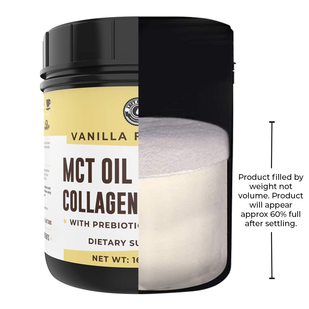 Keto MCT Powder + Collagen + Prebiotic Acacia Fibre, Vanilla, 16oz. MCT Creamer. MCT Oil Powder from Coconuts. MCT Collagen Powder, Grass Fed, Perfect for Keto, 0 Net Carb, Stevia, Erythritol : Health & Household